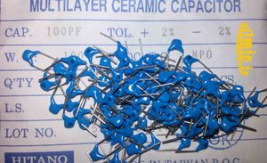 خازن مولتی لایر 100 پیکو فاراد 100 ولت hitano تایوان با تلورانس 2%