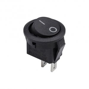 کلید راکر دوحالته گرد کوچک KCD1-601 2PIN سایز 14x12mm