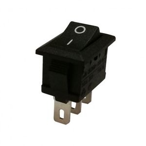 کلید راکر دو حالته سه پین 19X12X12mm مشکی مدل KCD1-101-3P