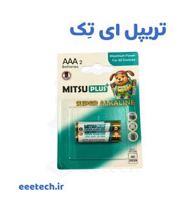 باتری نیم قلمی آلکالاین کارتی میتسو مدل AAA MITSU BATTERY - تریپل ای تک