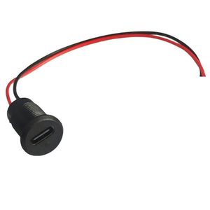 کانکتور مادگی Type-c پنلی 2 پین سیم دار پیچی چراغدار