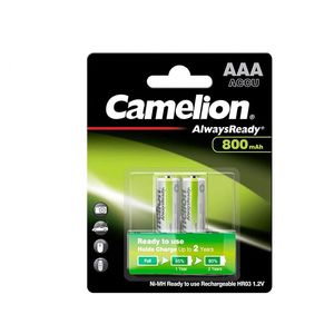 باتری نیم قلمی شارژی 800 میلی آمپر کملیون Camelion