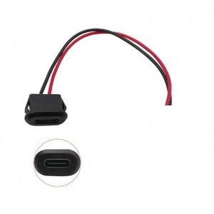 کانکتور مادگی Type-c پنلی 2 پین سیم دار ضد آب بیضی