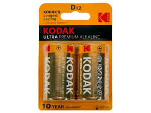 باتری سایز D آلکالاین کداک مدل Kodak Ultra Premium Alkaline (پک 2 عددی)