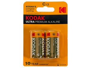باتری سایز C آلکالاین کداک مدل Kodak Ultra Premium Alkaline (پک 2 عددی)