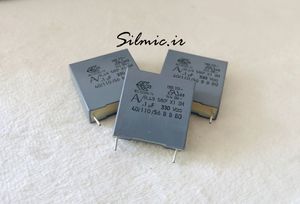 خازن 100 نانو فاراد 330 ولت ac ساخت Arcotronics ایتالیا کلاس x1 دمای کار 110 درجه