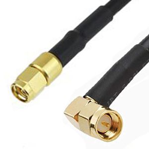 SMA Male Straight to SMA Male Right Angle Connector - RG58 - 1.75M