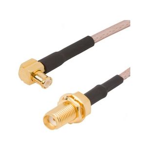 کابل SMA مادگی روپنلی به MCX نری 90 درجه – RG179 – 10 سانتی‌متر