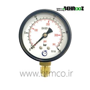 گیج فشار 25 بار صفحه 6 سانت دراگون