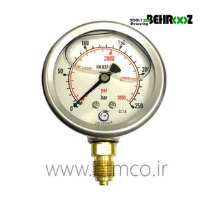 گیج فشار 250 بار صفحه 6 سانت روغنی دراگون