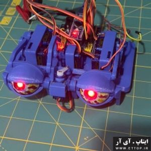 کیت ربات چشم متحرک انسان RGB /کیت ربات الکترومکانیکال چشم انسان نما RGB / شبیه سازی چشم انسان / الکترونیک و مکانیک به همراه کنترلر آردوینو و برنامه نمونه و فیلم آموزشی / Humanoid Robot with Moving Eyes (Arduino Controlled) / جنس پلاستیک فشرده