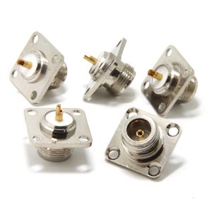 N Female Jack 4 Hole Panel Mount PCB Solder RF Connector