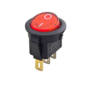 کلید راکر دوحالته گرد کوچک چراغدار 3Pin مدل KCD1-601SN-3P