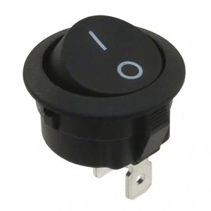 کلید راکر دوحالته گرد مشکی 2Pin مدل KCD1-601-2P
