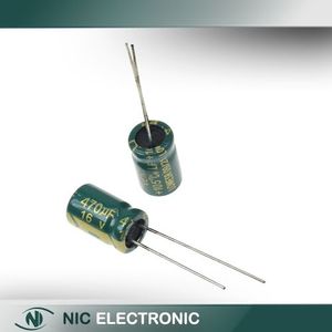 خازن الکترولیتی 470UF/16V-8X12-105C-GREEN