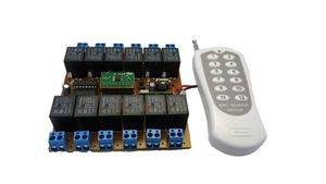 گیرنده 12 کانال 12ولت به همراه ریموت (کد لرن) فرکانس 433MHz