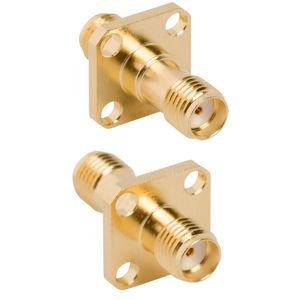 SMA Jack to SMA Jack Adapter 50 Ohm Straight 4-Hole Flange