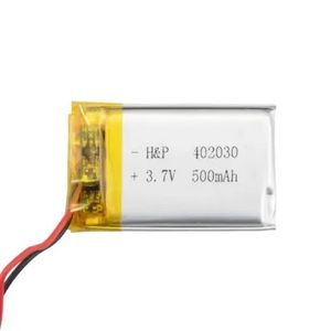 باتری لیتیوم پلیمر 3.7v ظرفیت 500mAh کد 402030