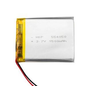 باتری لیتیوم پلیمر 3.7v ظرفیت 1500mAh کد 554050