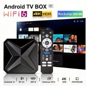 اندروید باکس +Q1 MINI رم 4 گیگابایت با پشتیبانی از 8K و اندروید 14