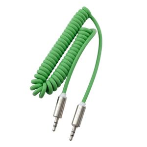 کابل AUX استریو 3.5mm سیلیکونی فنری طول 1m