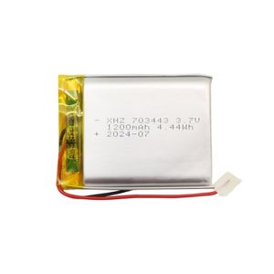 باتری لیتیوم پلیمر 3.7v ظرفیت 1200mAh کد 703443
