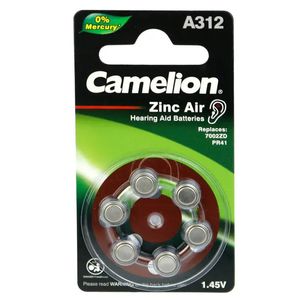 باتری سمعکی Camelion A312 بسته 6 عددی