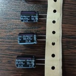 Rubycon 50V 470uF - خازن الکترولیت 50 ولت 470 میکرو فاراد سری ZLH ابعاد 20 * 12.5