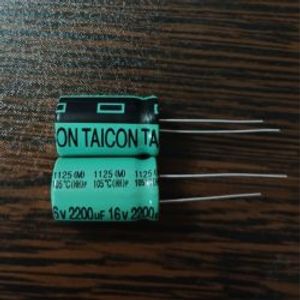 TAICON 16V 2200uF - خازن 16 ولت 2200 میکرو فاراد سری HH ابعاد 20 * 12.5