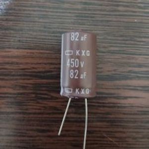 Nippon 450V 82uF - خازن 450 ولت 82 میکرو فاراد سری KXG - ابعاد 32 * 18