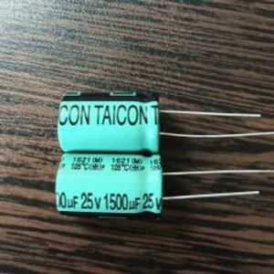 TAICON 25V 1500uF - خازن 25 ولت 1500 میکرو فاراد سری HH ابعاد 20 * 12.5
