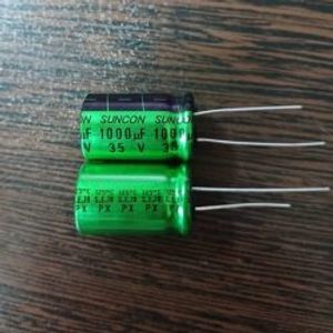 SUNCON 35V 1000uF - خازن الکترولیت 1000 میکرو فاراد 35 ولت سری ME-PX ابعاد 25 * 16
