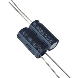 خازن الکترولیتی 18uF / 400V تایوانی مارک TAICON با طول عمر بالا