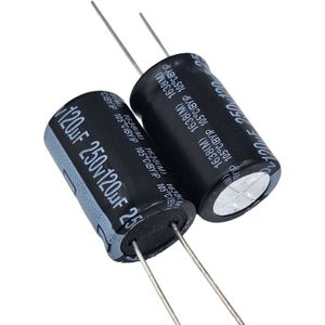 خازن الکترولیتی 120uF / 250V تایوانی مارک TAICON با طول عمر بالا