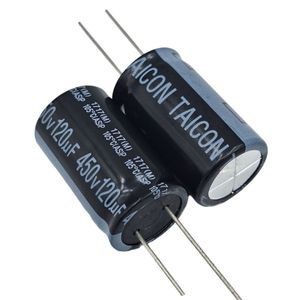 خازن الکترولیتی 120uF / 450V تایوانی مارک TAICON با طول عمر بالا