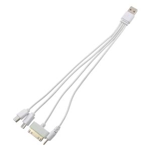 کابل شارژ چندکاره USB به 4 کانکتور Micro-usb/Mini-usb/30Pin و سوزنی طول 20cm