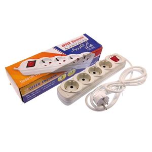 چند راهی برق 4 خانه کلید دار با طول سیم 1.8 متر