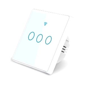 کلید هوشمند لمسی سه پل با قابلیت کنترل از طریق WiFi و ریموت 433MHz