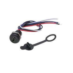 کانکتور USB Type-C مادگی روپنلی با قابلیت انتقال دیتا مشکی