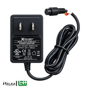 شارژر 42 ولت 400 میلی‌آمپر با فیش 3 پین اسکوتری 12mm