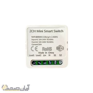 کلید(رله) هوشمند 2 کانال تویا WiFi مدل WHD09-2 (2CH Mini Smart Switch Tuya WiFi)