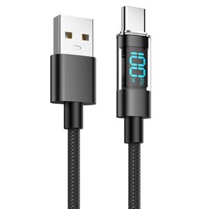 کابل فست شارژر TYPE-C USB دارای نمایشگر دیجیتال طول یک متر