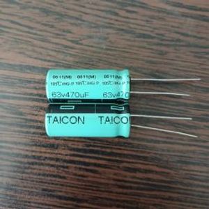 TAICON 63V 470uF - خازن 63 ولت 470 میکرو فاراد سری HG ابعاد 31 * 12.5
