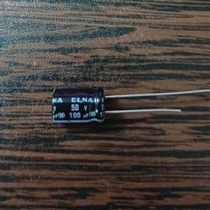 ELNA 50V 100uF - خازن 50 ولت 100 میکرو فاراد سری RJ4 ابعاد 11.5 * 8