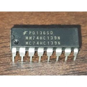آی سی دو دیکودر/دی مالتی پلکسر 2 به 4 مدل 74HC139 پکیج DIP-16