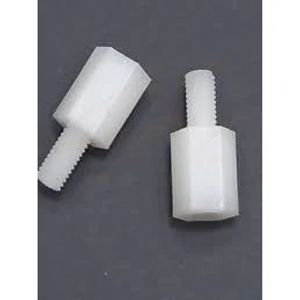اسپیسر پلاستیکی با طول 8 میلیمتر یک سر مهره و یک سر پیچ شماره 3 با پارت نامبر HTS-308 - SPACER 8MM FM پلاستیکی