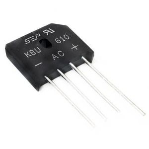 پل دیود شانه ای 6A-600V - KBU610 تخت