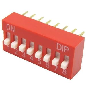 دیپ سوئیچ 8 پل روبردی مدل DIP SWITCH-08RN