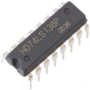 آی سی دیکودر/دی مالتی پلکسر 3 به 8 مدل 74LS138 پکیج DIP-16