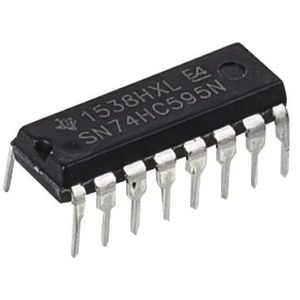 آی سی شیفت رجیستر 8 بیتی با لچ خروجی سه حالته SN74HC595N پکیج DIP-16